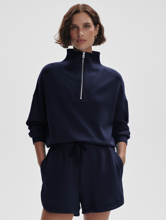 HAWLEY 1/2 ZIP TAUPE NAVY