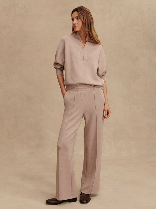 THE WIDE LEG PANT 30" TAUPE MARL