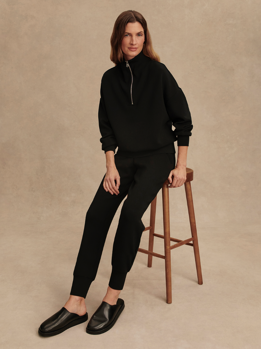 SLIM CUFF PANT DOUBLESOFT BLACK 27.5"