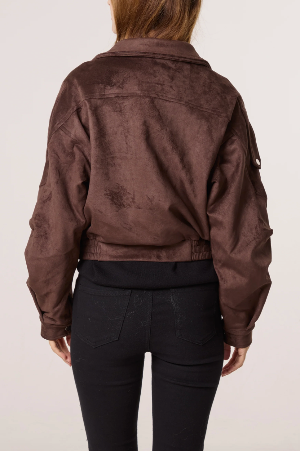 BELTED BIKER JACKET CHOCOLATE