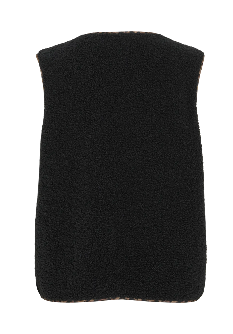 ADA TEDDY PIPING VEST BLACK