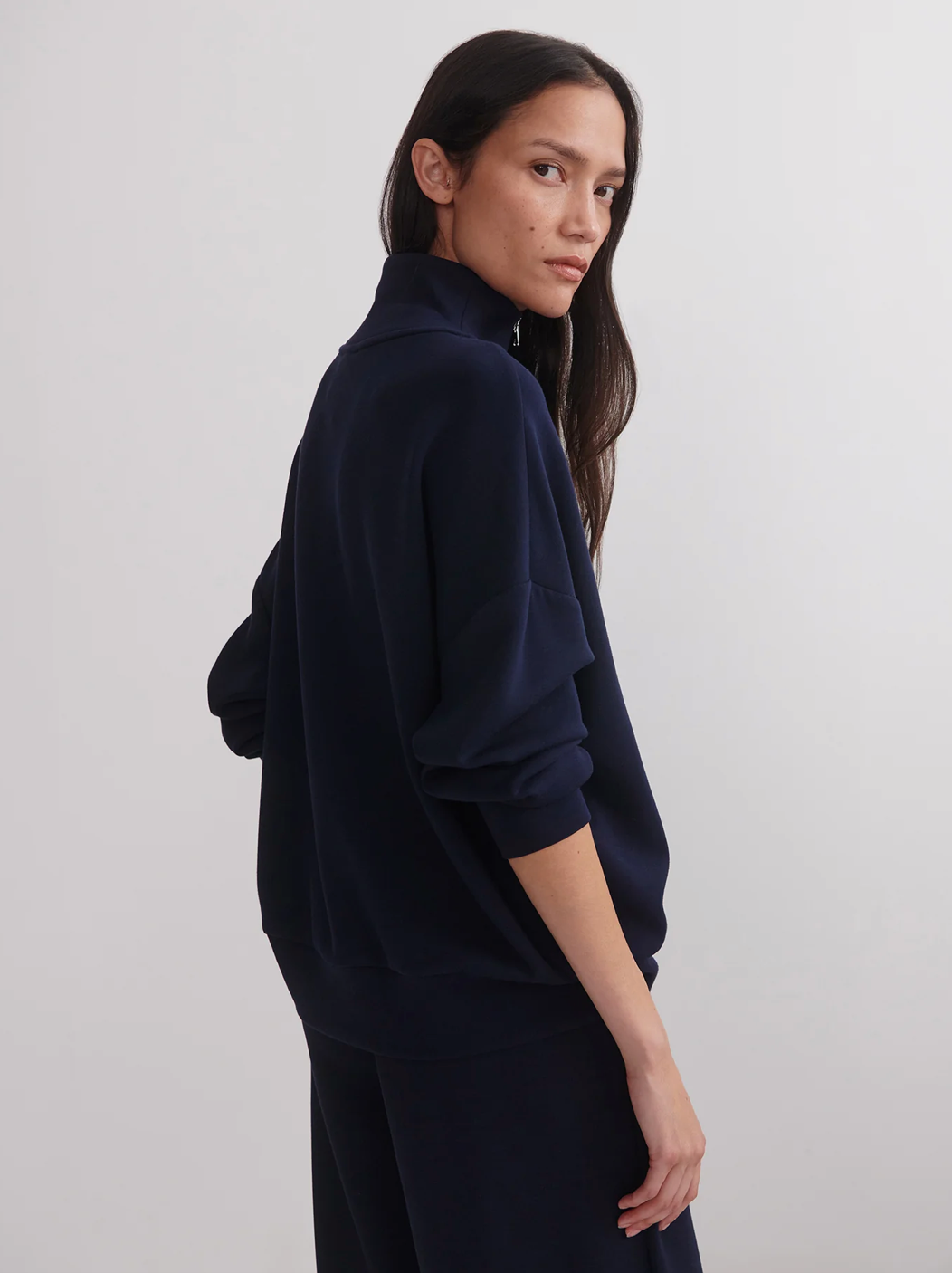 HAWLEY 1/2 ZIP TAUPE NAVY