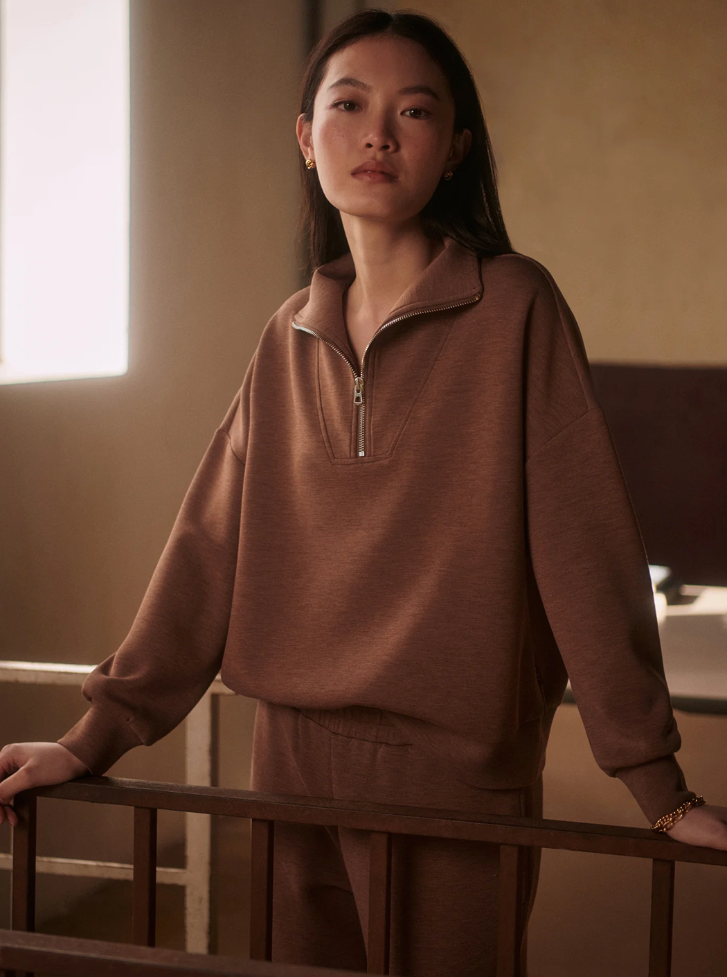 HAWLEY 1/2 ZIP GOLDEN BRONZE MARL