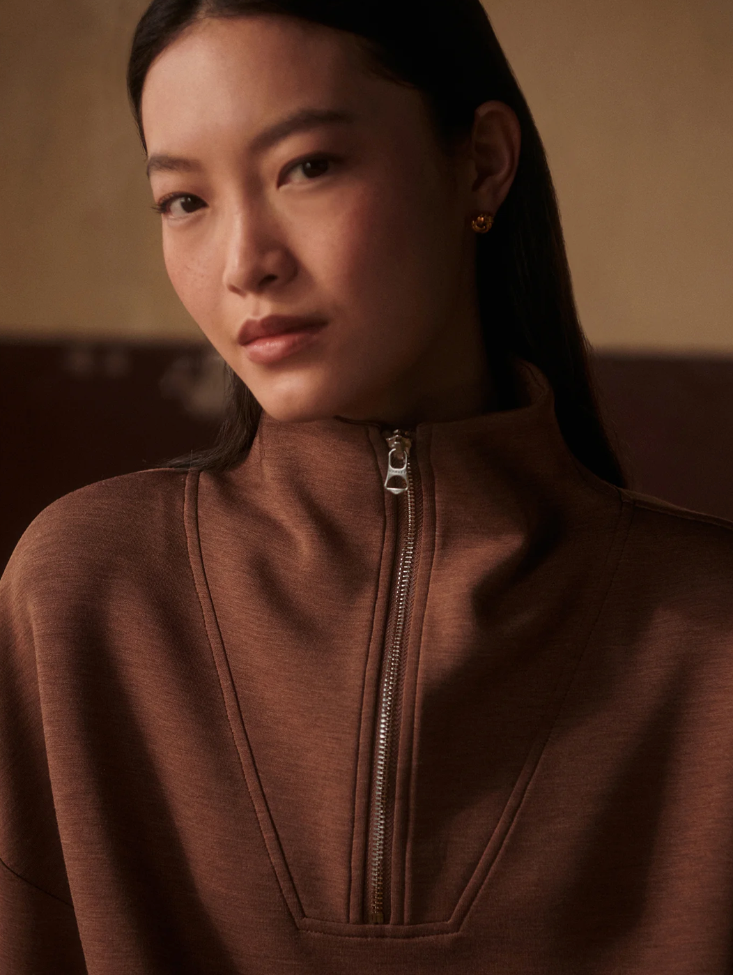 HAWLEY 1/2 ZIP GOLDEN BRONZE MARL