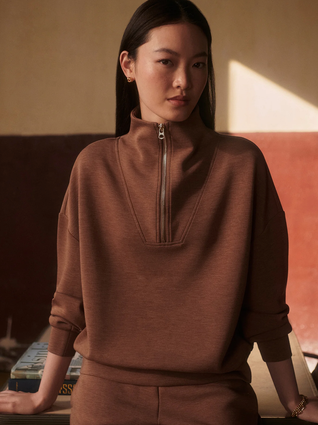 HAWLEY 1/2 ZIP GOLDEN BRONZE MARL