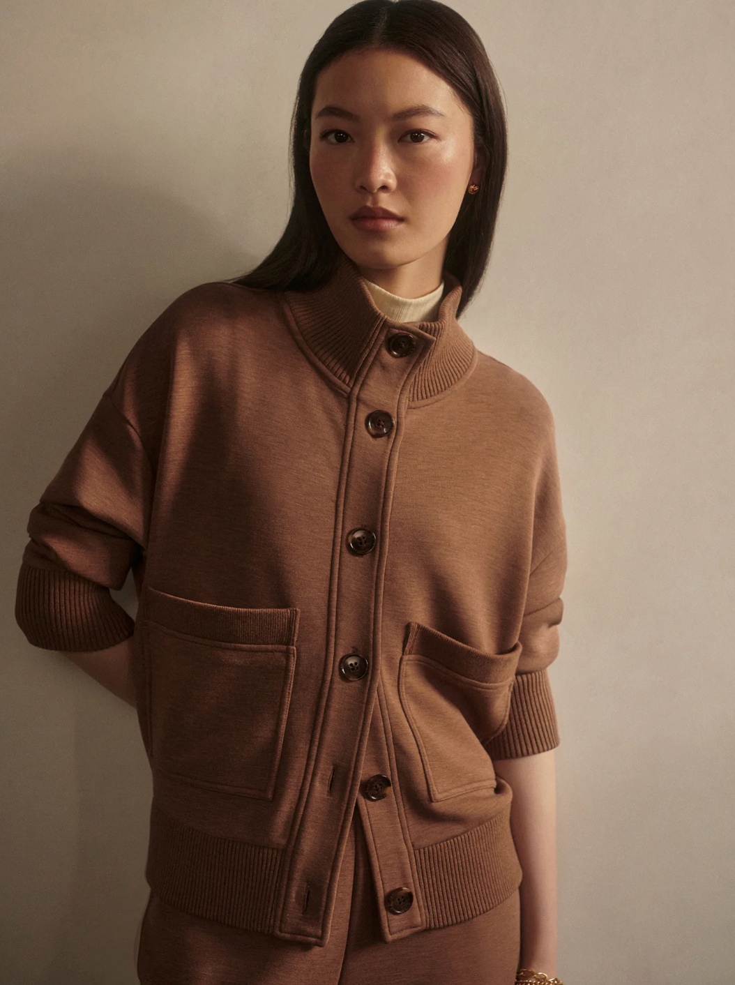 SABRINA BUTTON THROUGH GOLDEN BRONZE MARL