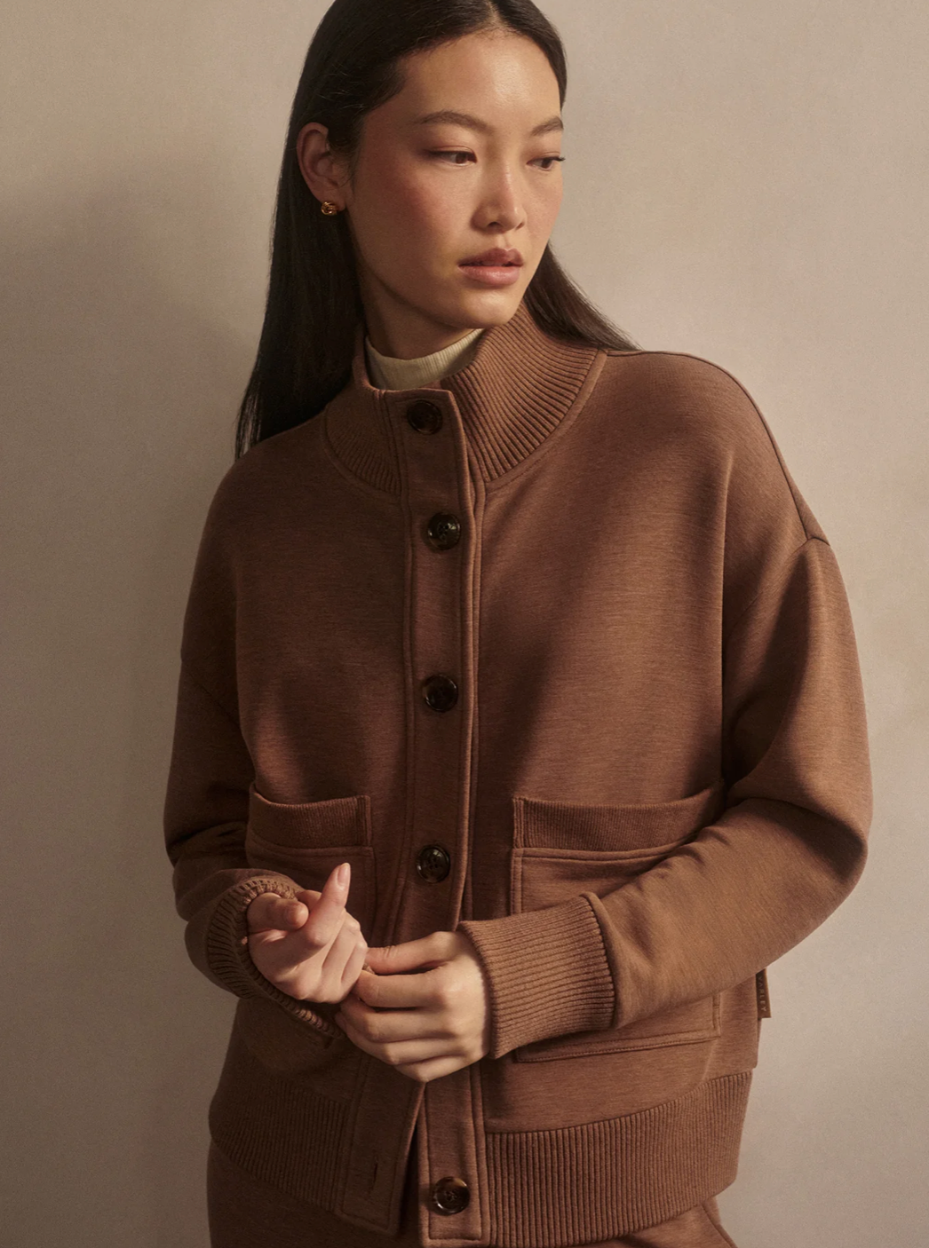 SABRINA BUTTON THROUGH GOLDEN BRONZE MARL