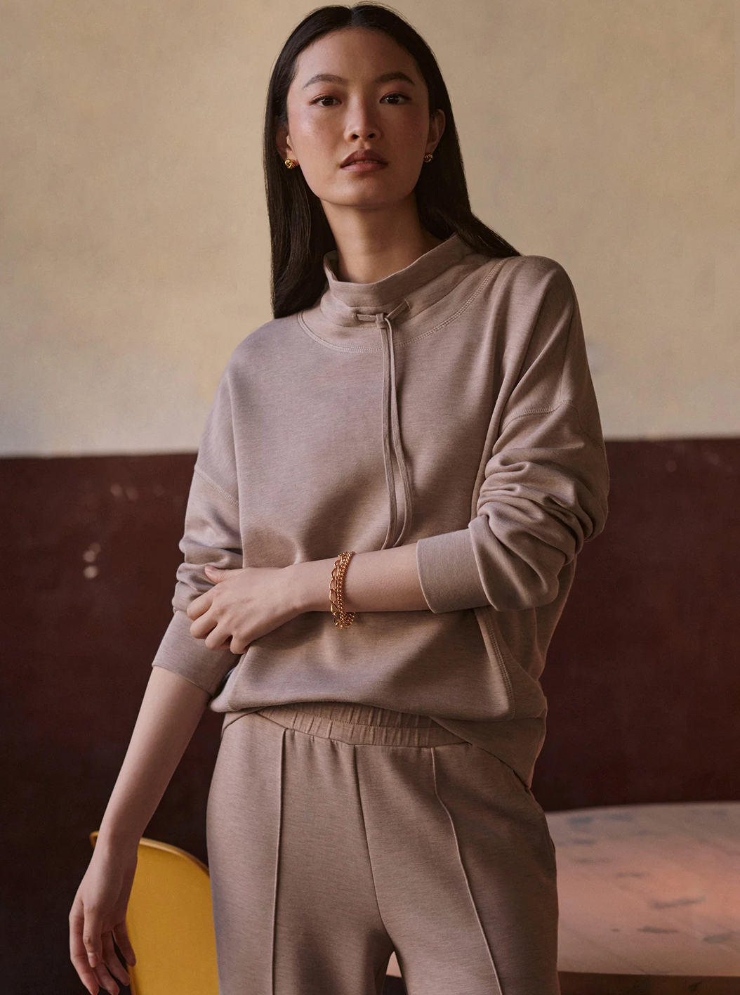 OAKDALE SWEAT TAUPE MARL