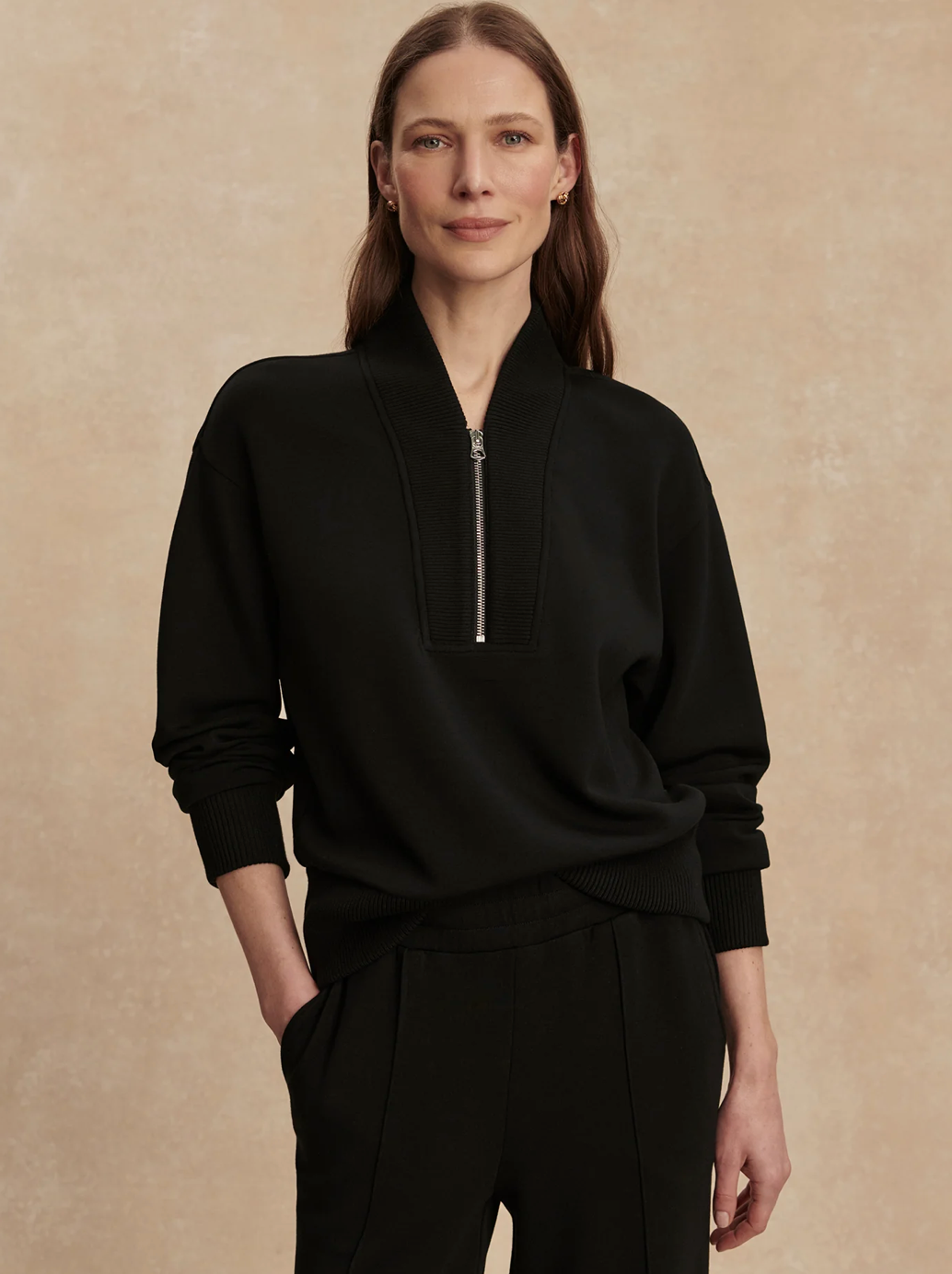 SALLY 1/2 ZIP BLACK