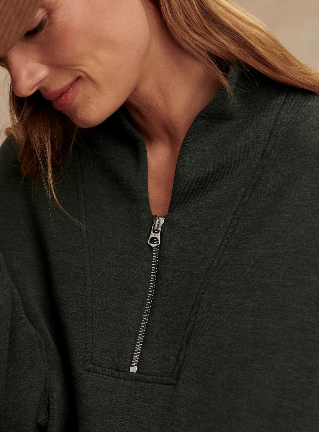 DAVIDSON DOUBLESOFT 1/2 ZIP OLIVE MARL