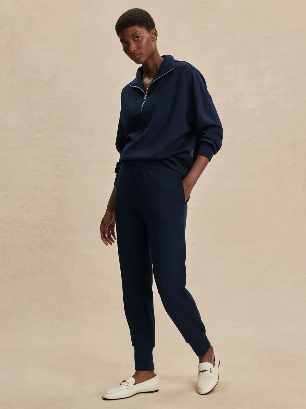 SLIM CUFF PANT DOUBLESOFT NAVY 27.5"