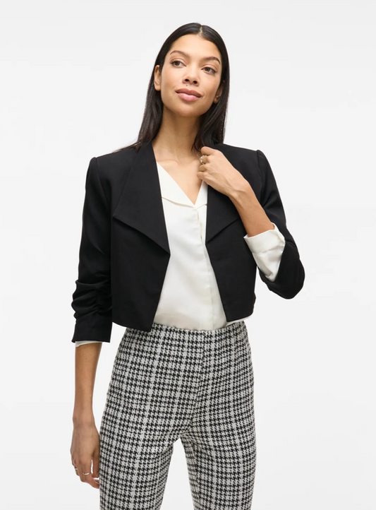 HER CROPPED BLAZER BLACK