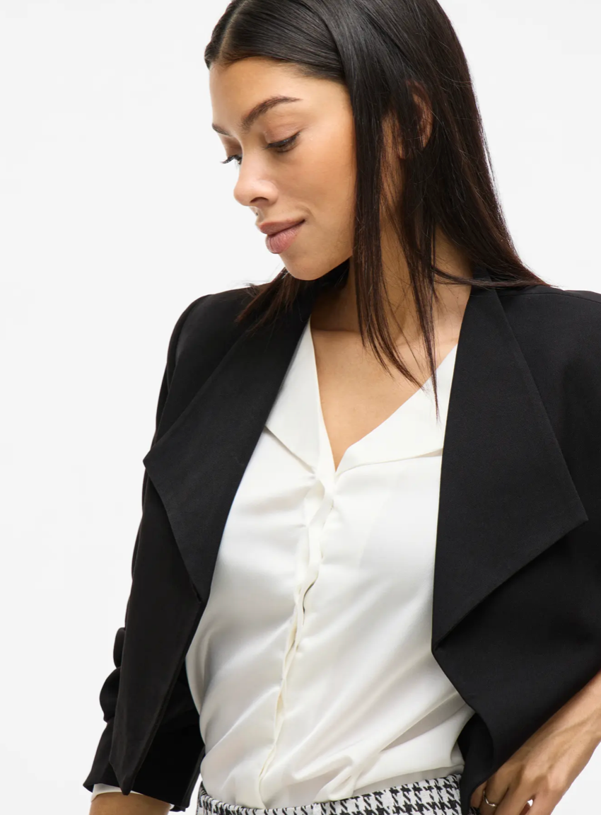 HER CROPPED BLAZER BLACK