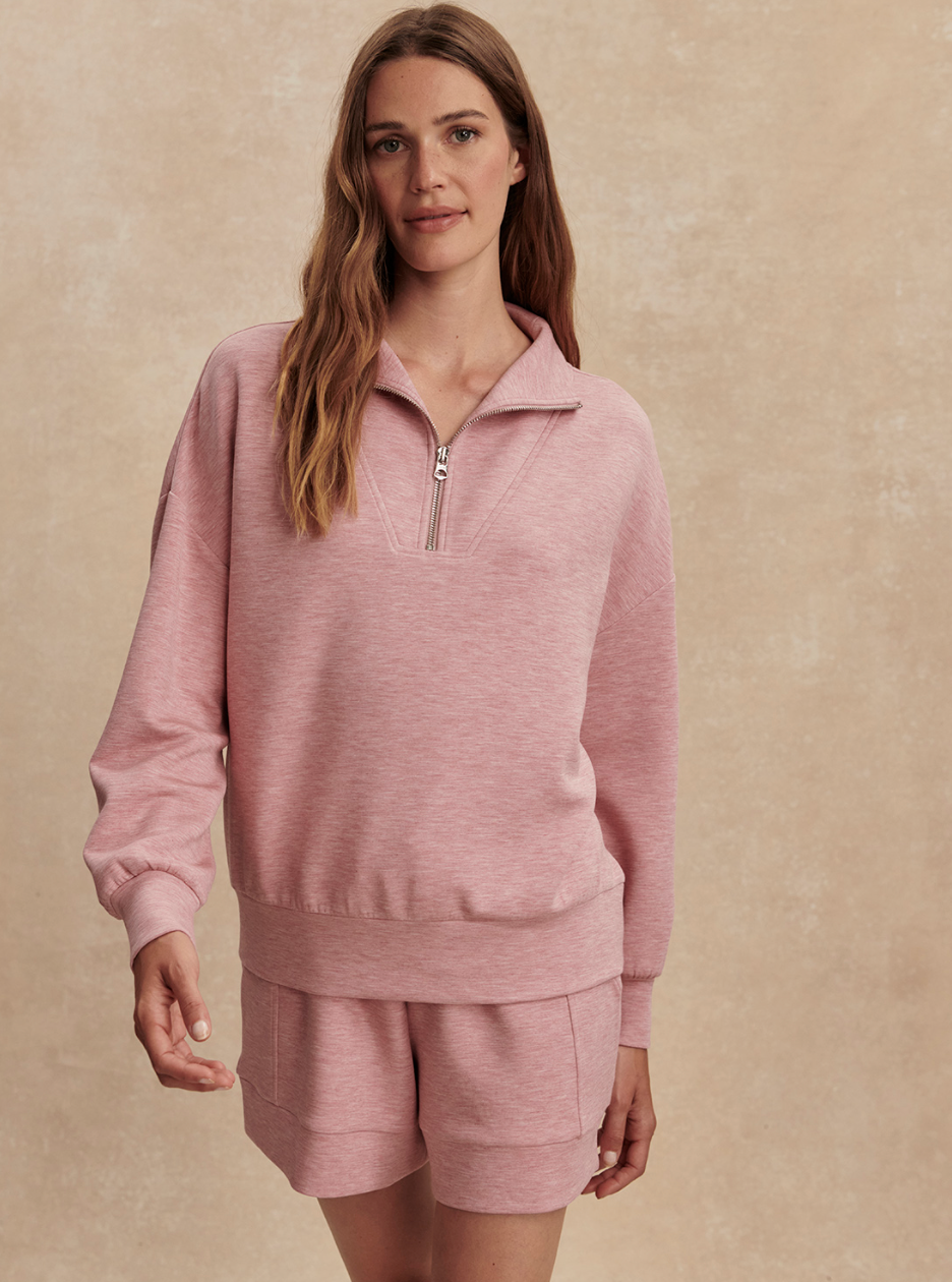 HAWLEY 1/2 ZIP ROSE MARL
