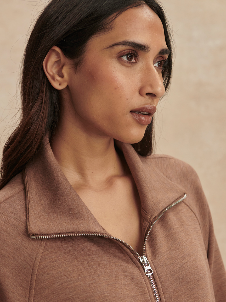 TYDE ZIP THROUGH GOLDEN BRONZE MARL