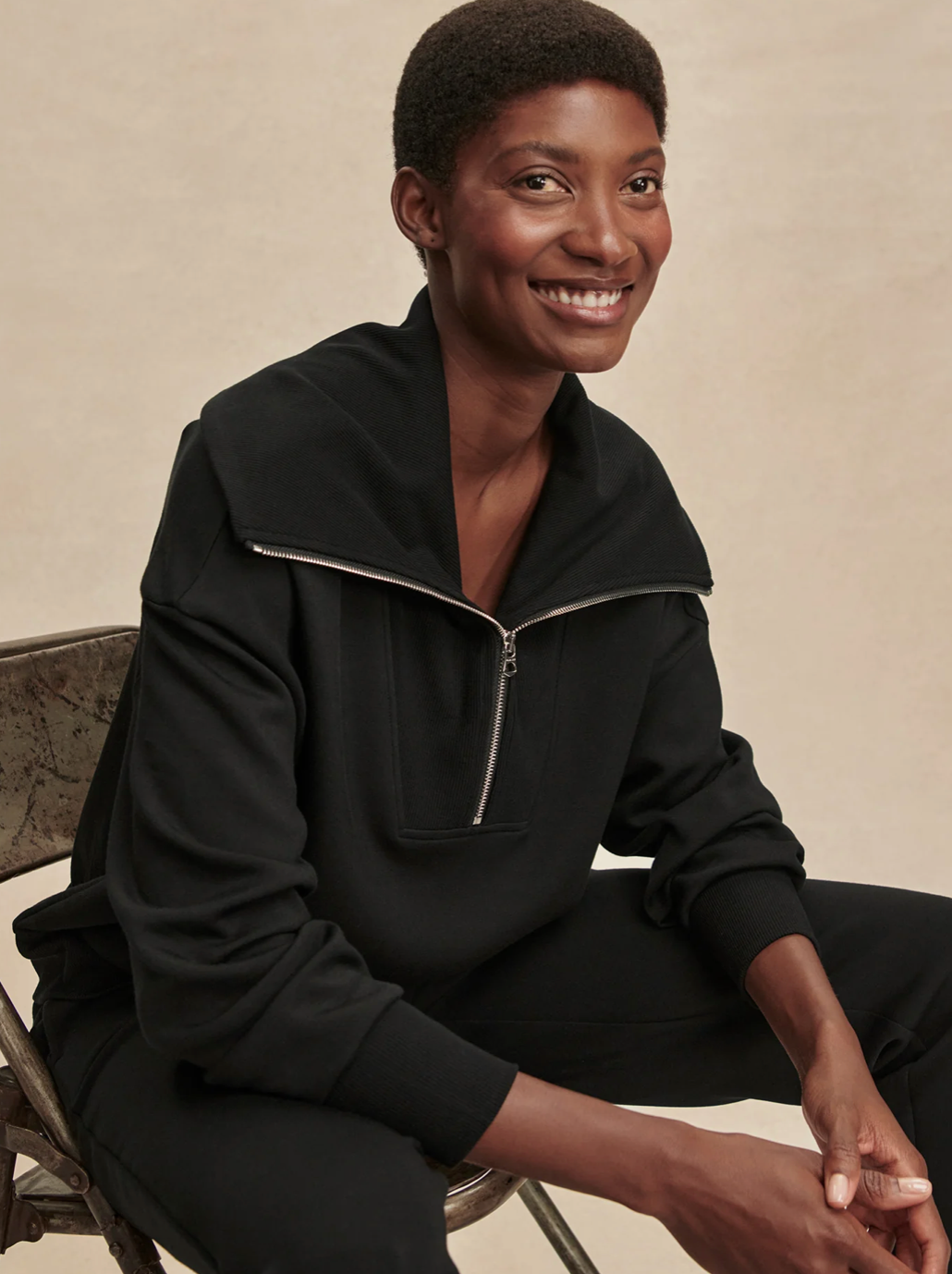 CATHERINE 1/2 ZIP BLACK