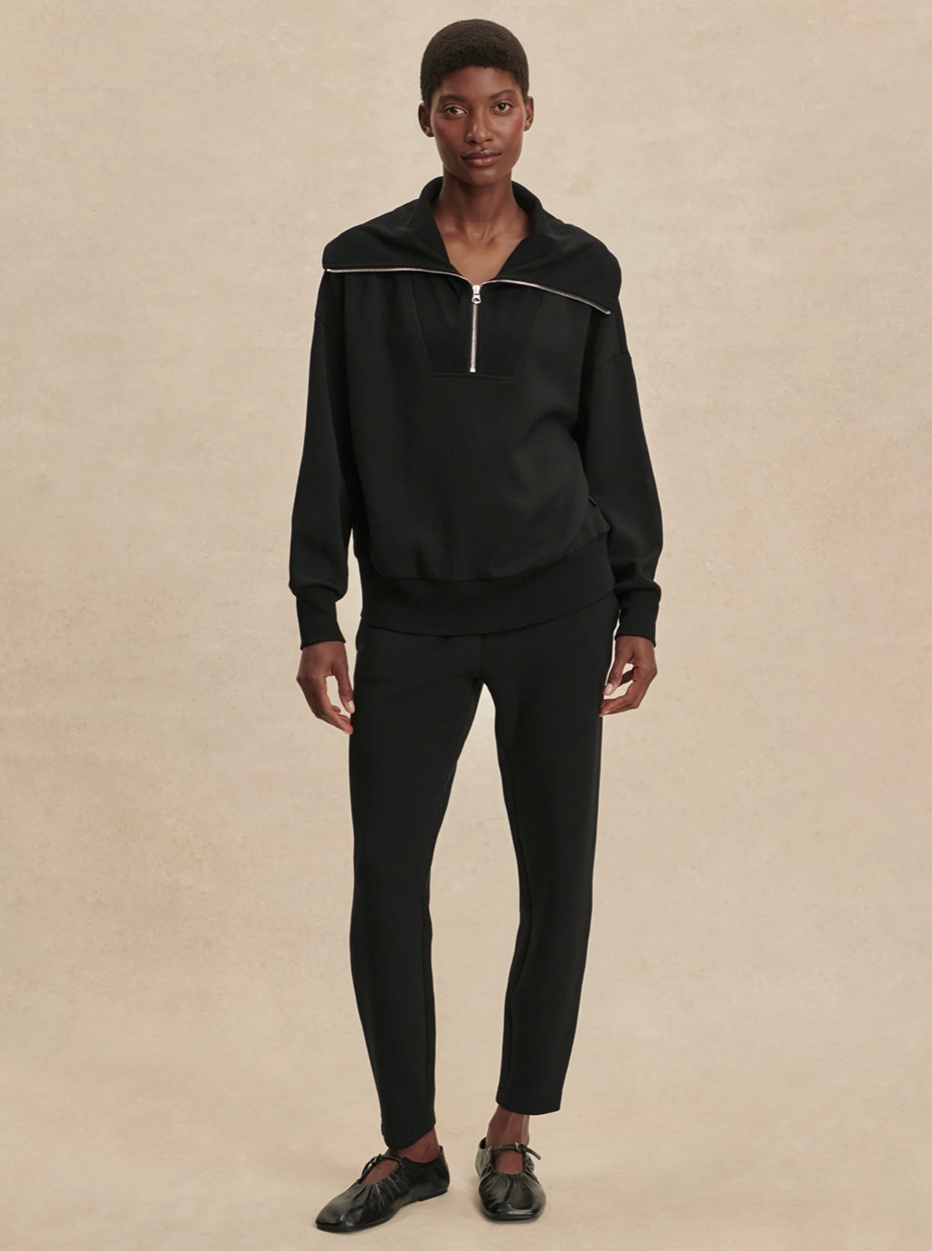 CATHERINE 1/2 ZIP BLACK