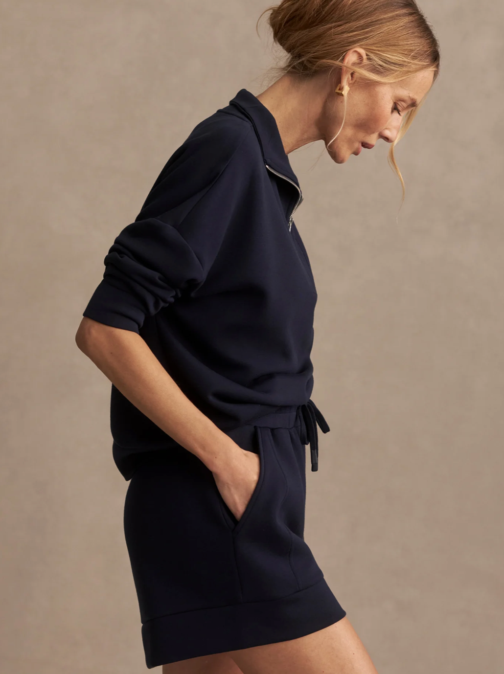 ATRIUM DOUBLESOFT HIGH RISE SHORT 4.5" NAVY