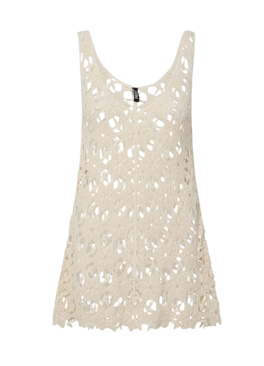 LINA CROCHET DRESS EGRET