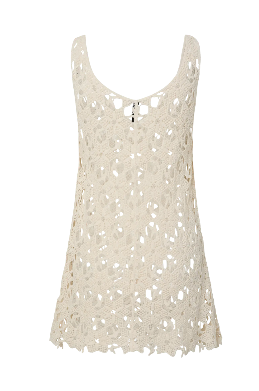 LINA CROCHET DRESS EGRET