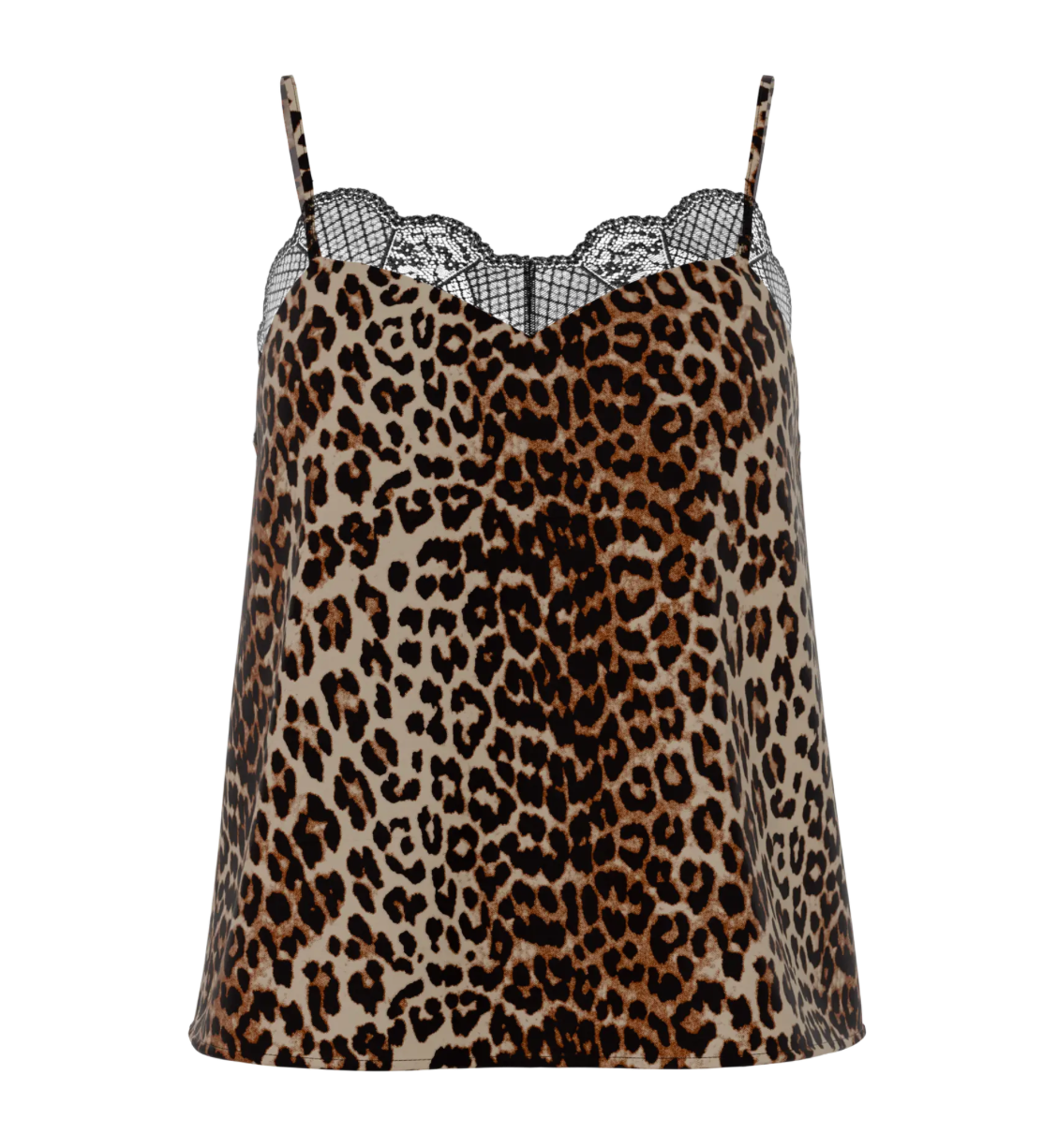 TIFFANY STRAP LACE CAMI LEOPARD