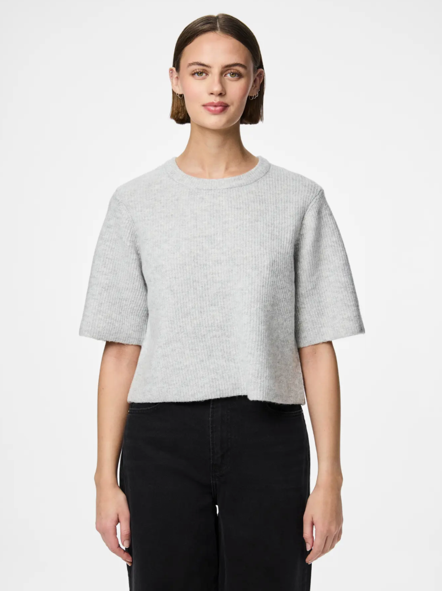 SILLY O NECK T-SHIRT LIGHT GREY