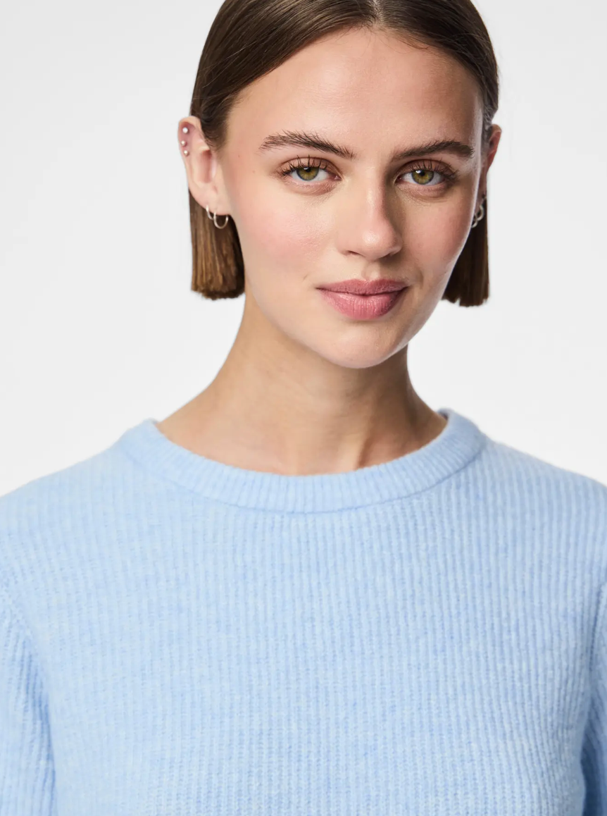SILLY O NECK T-SHIRT CASHMERE BLUE