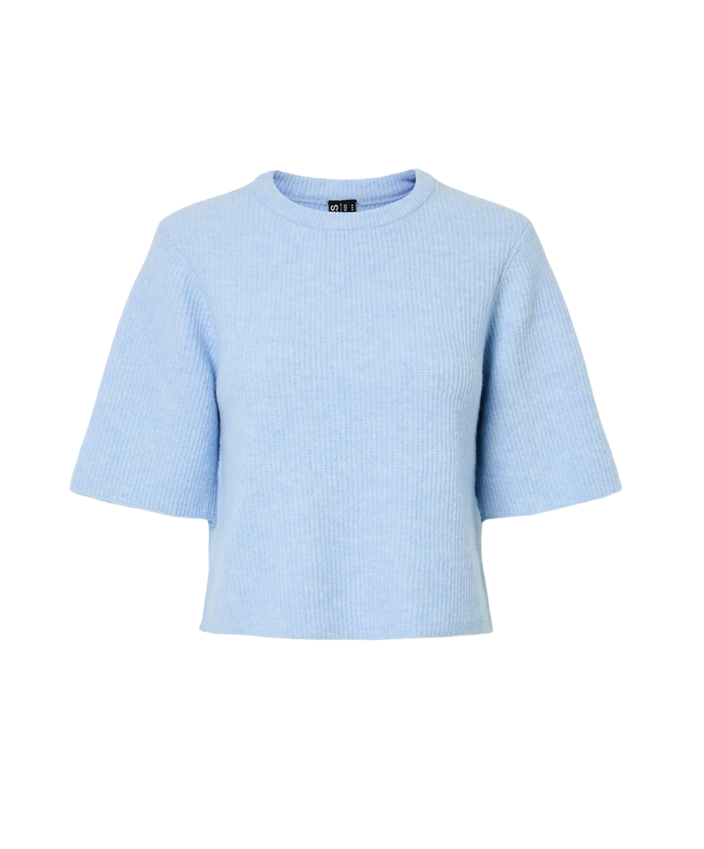SILLY O NECK T-SHIRT CASHMERE BLUE