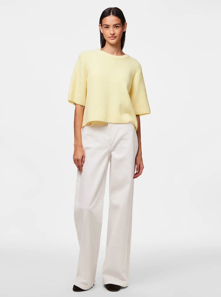 SILLY O NECK T-SHIRT PALE BANANA