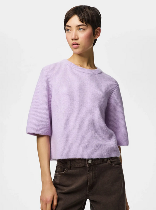 SILLY O NECK T-SHIRT PASTEL LILAC