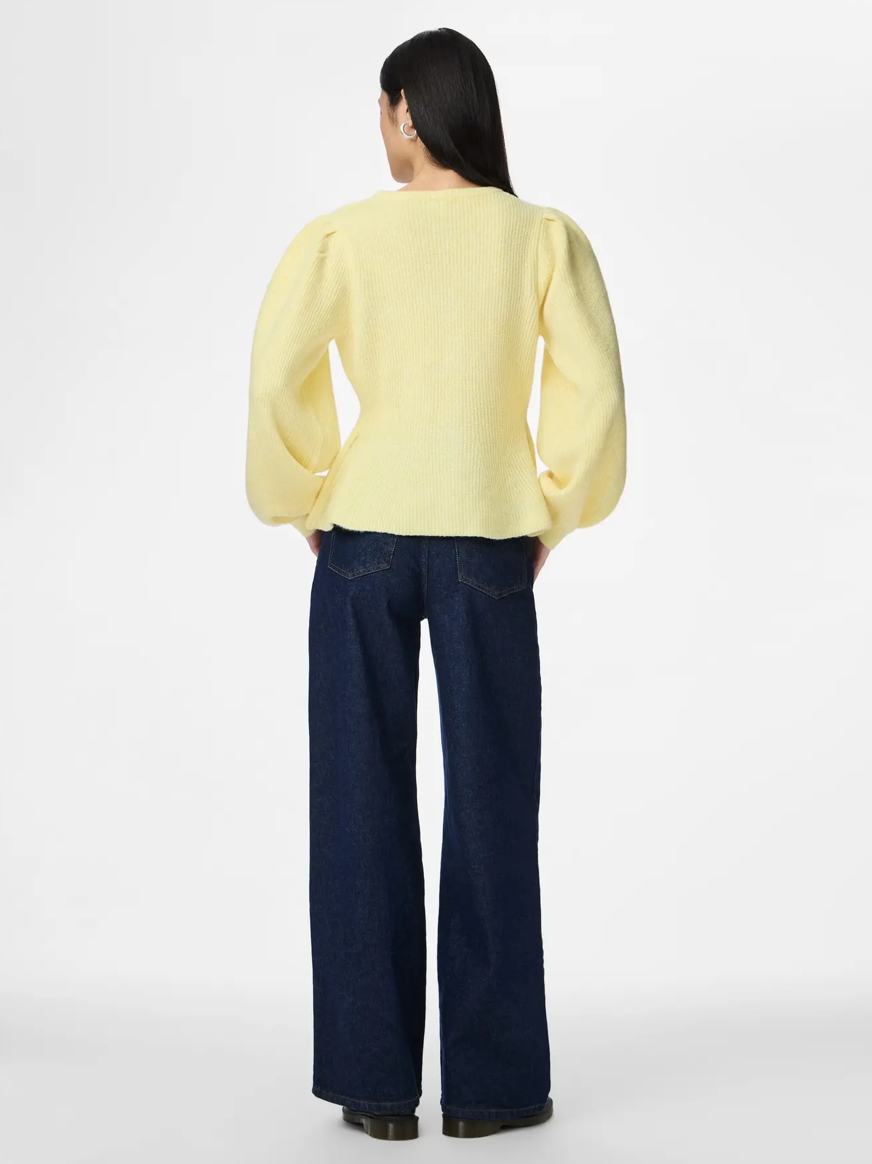 SILLY PUFF SLEEVE CARDIGAN BANANA LS