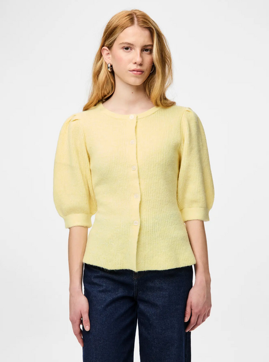 SILLY PUFF SLEEVE CARDIGAN BANANA SS