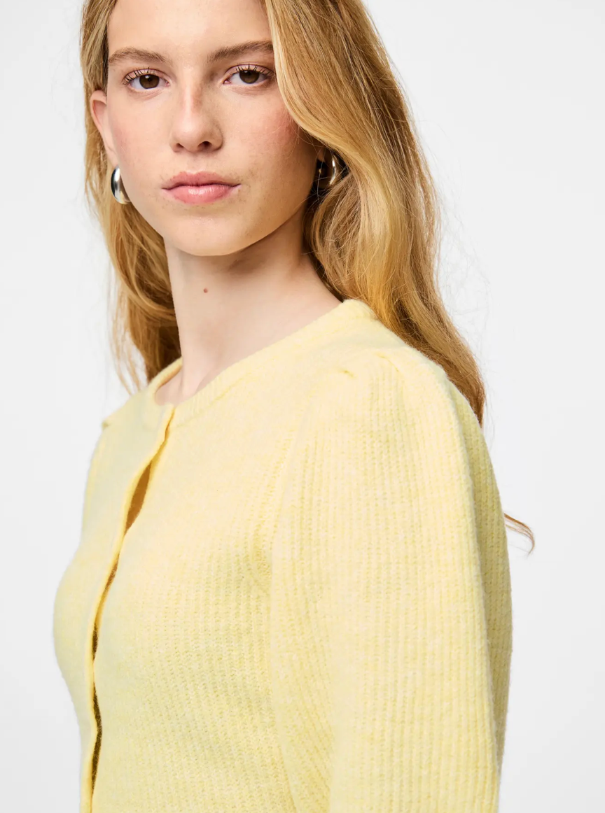 SILLY PUFF SLEEVE CARDIGAN BANANA SS
