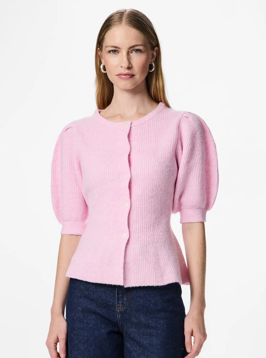 SILLY PUFF SLEEVE CARDIGAN ROSE SS