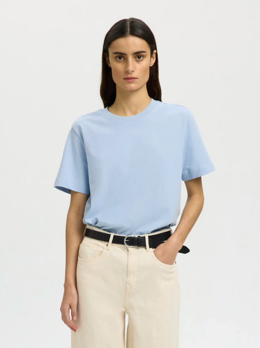 BOXY SHORT SLEEVE TEE CASHMERE BLUE