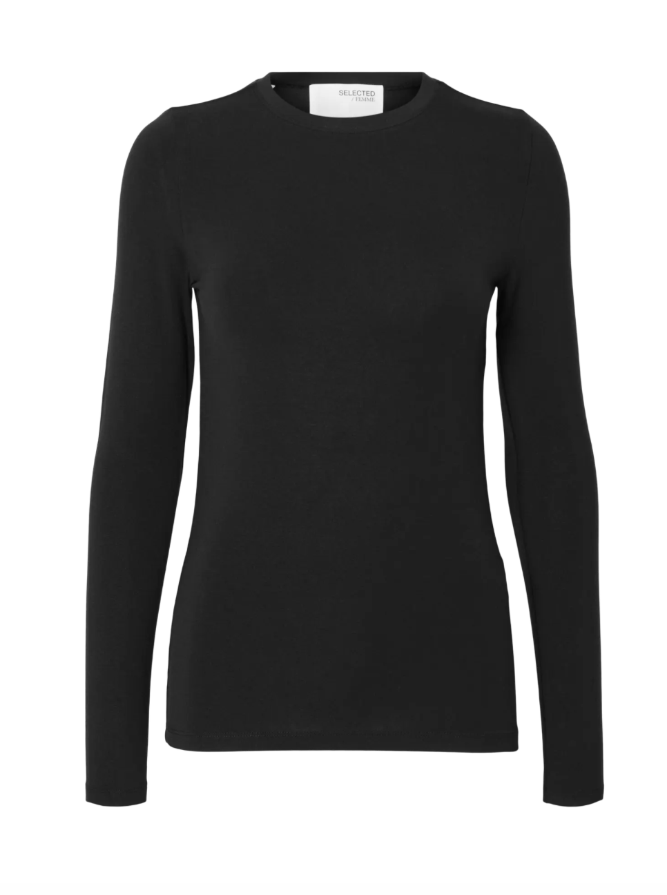 MANJA O NECK TOP BLACK LS