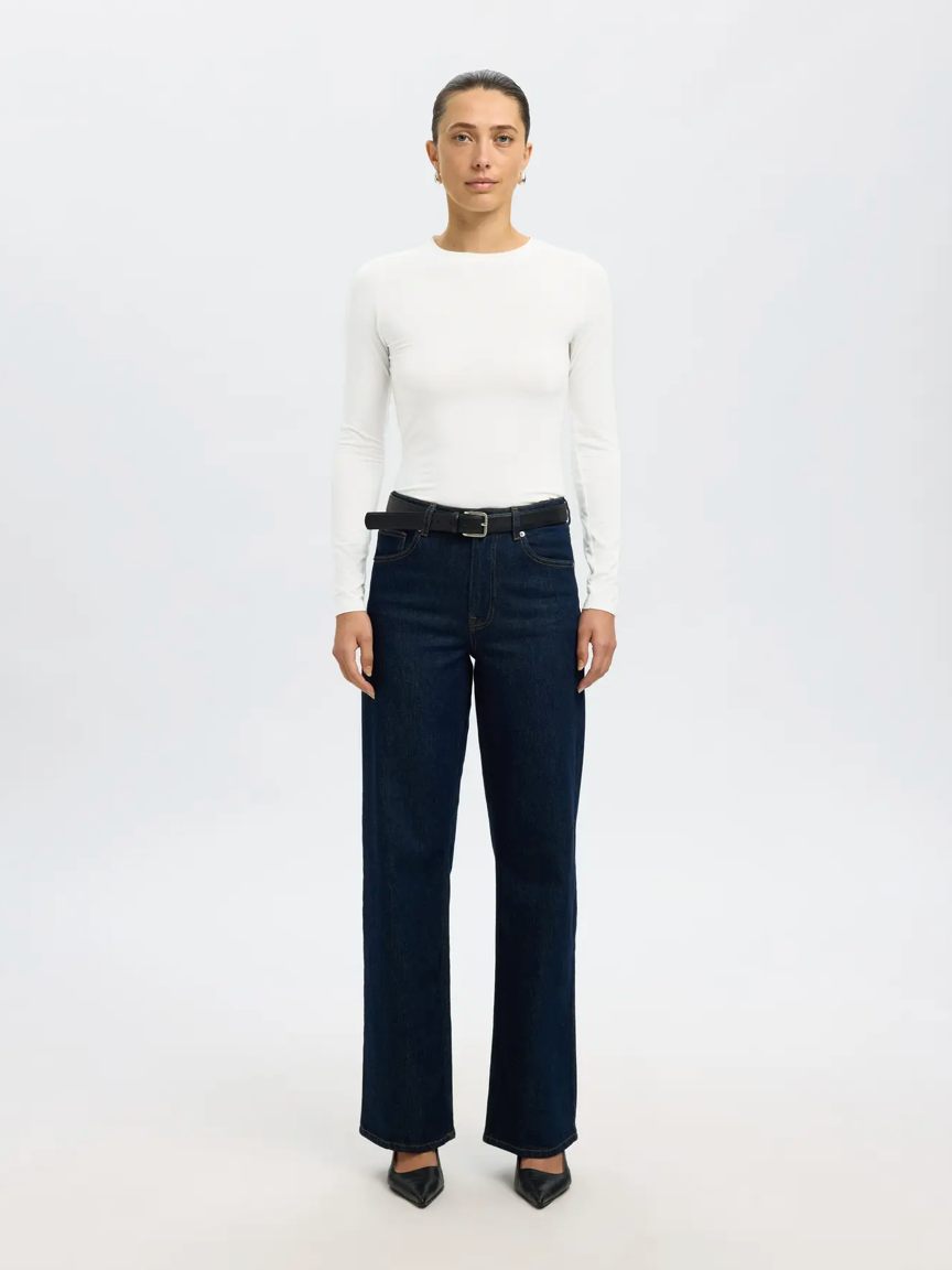 MANJA O NECK TOP SNOW WHITE LS