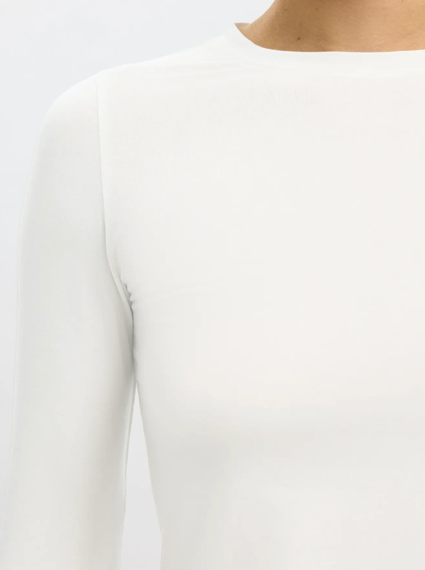 MANJA O NECK TOP SNOW WHITE LS