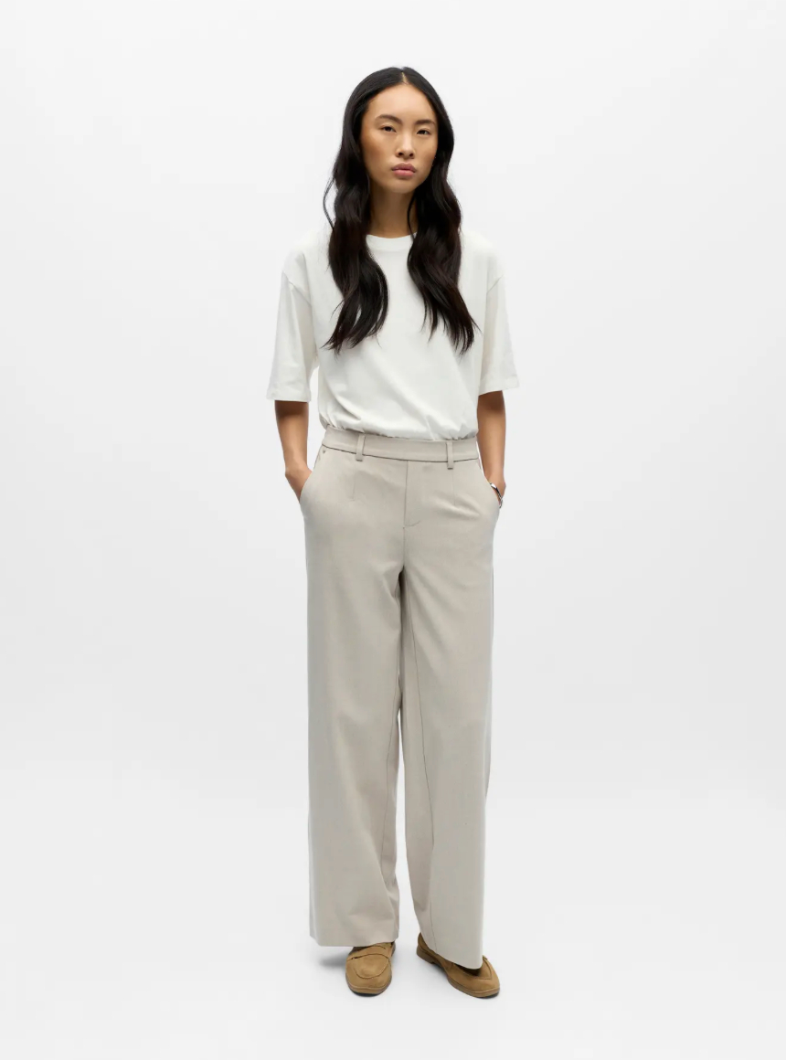 LISA WIDE LEG PANT HUMUS MELANGE