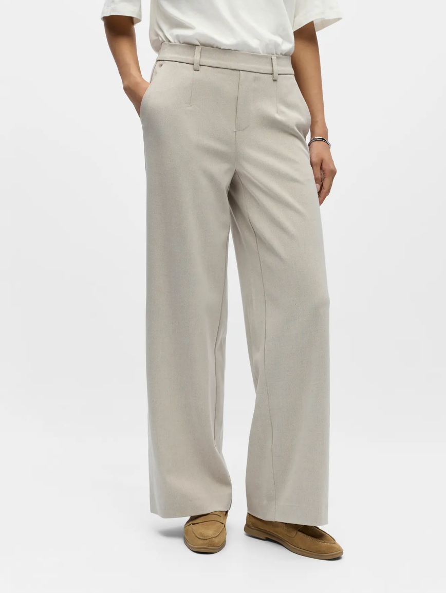 LISA WIDE LEG PANT HUMUS MELANGE