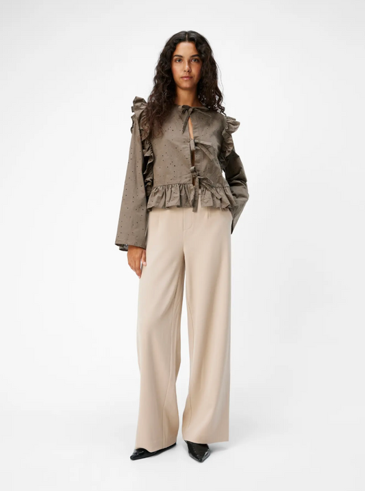 LISA WIDE LEG PANT HUMUS SOLID COL