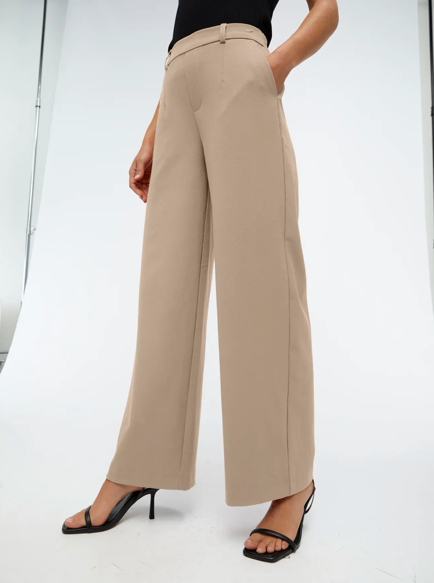 LISA WIDE LEG PANT HUMUS SOLID COL