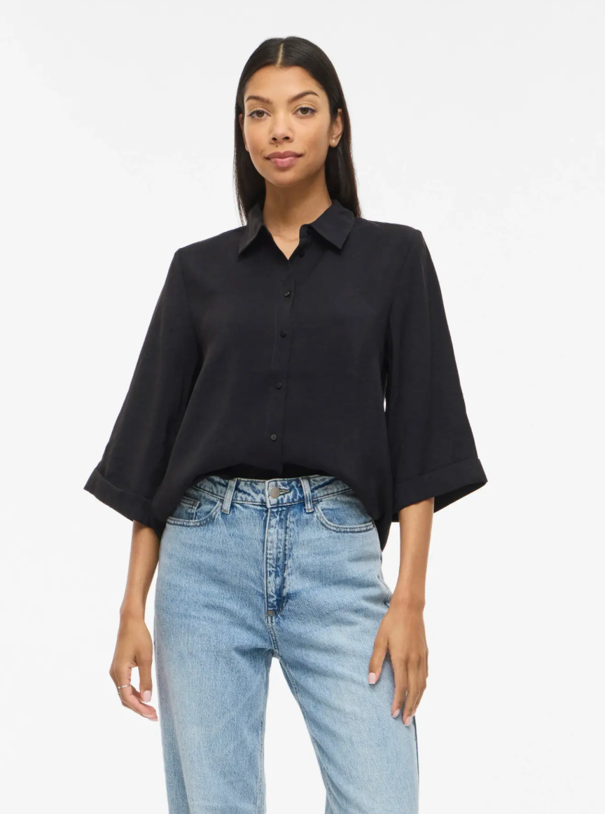 HULA 3/4 SHIRT BLACK