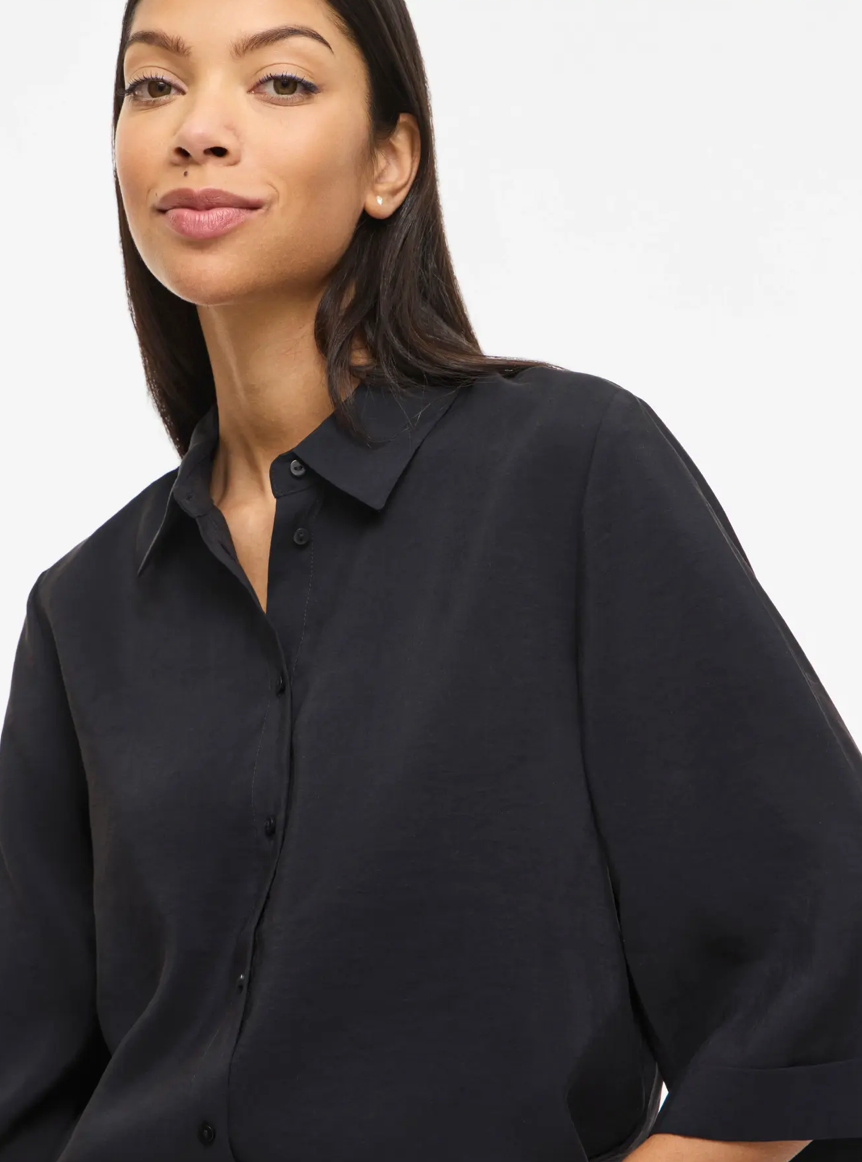 HULA 3/4 SHIRT BLACK