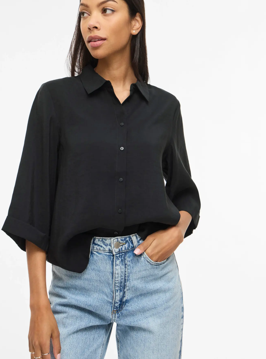 HULA 3/4 SHIRT BLACK