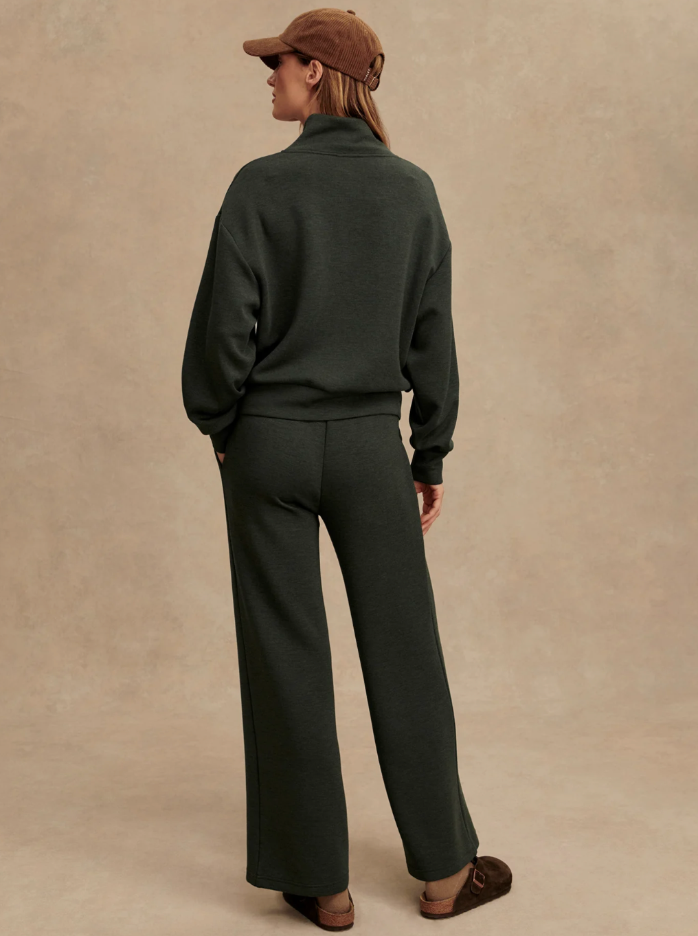 THE WIDE LEG PANT 30" OLIVE MARL