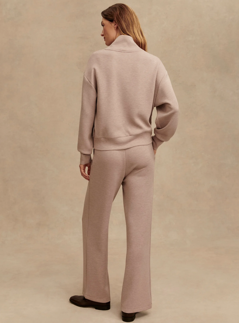 THE WIDE LEG PANT 30" TAUPE MARL