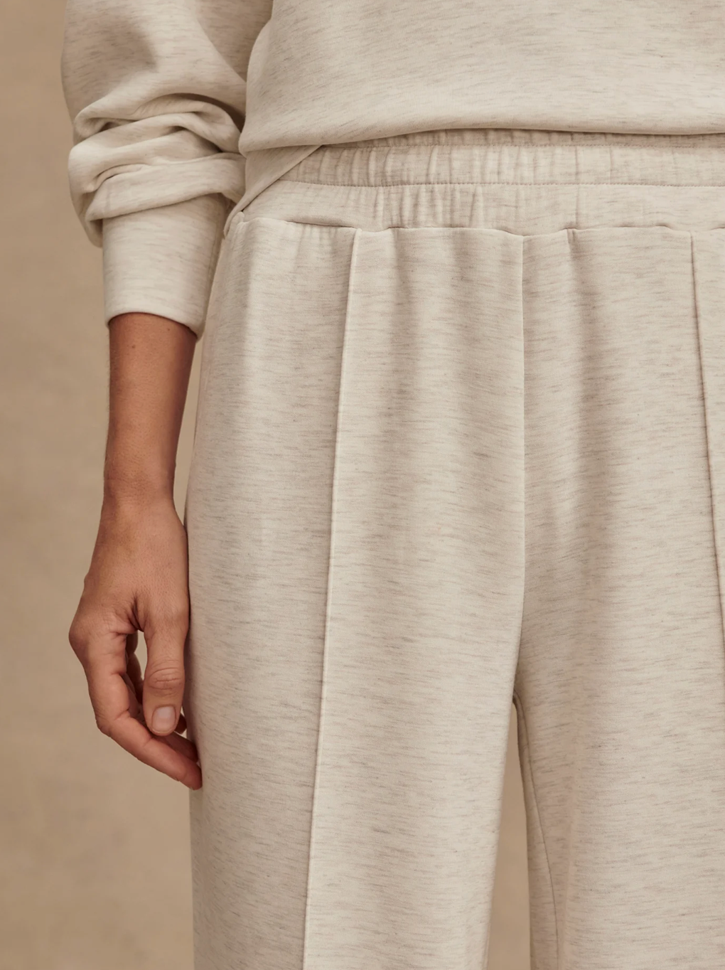 THE WIDE LEG PANT 28" IVORY MARL