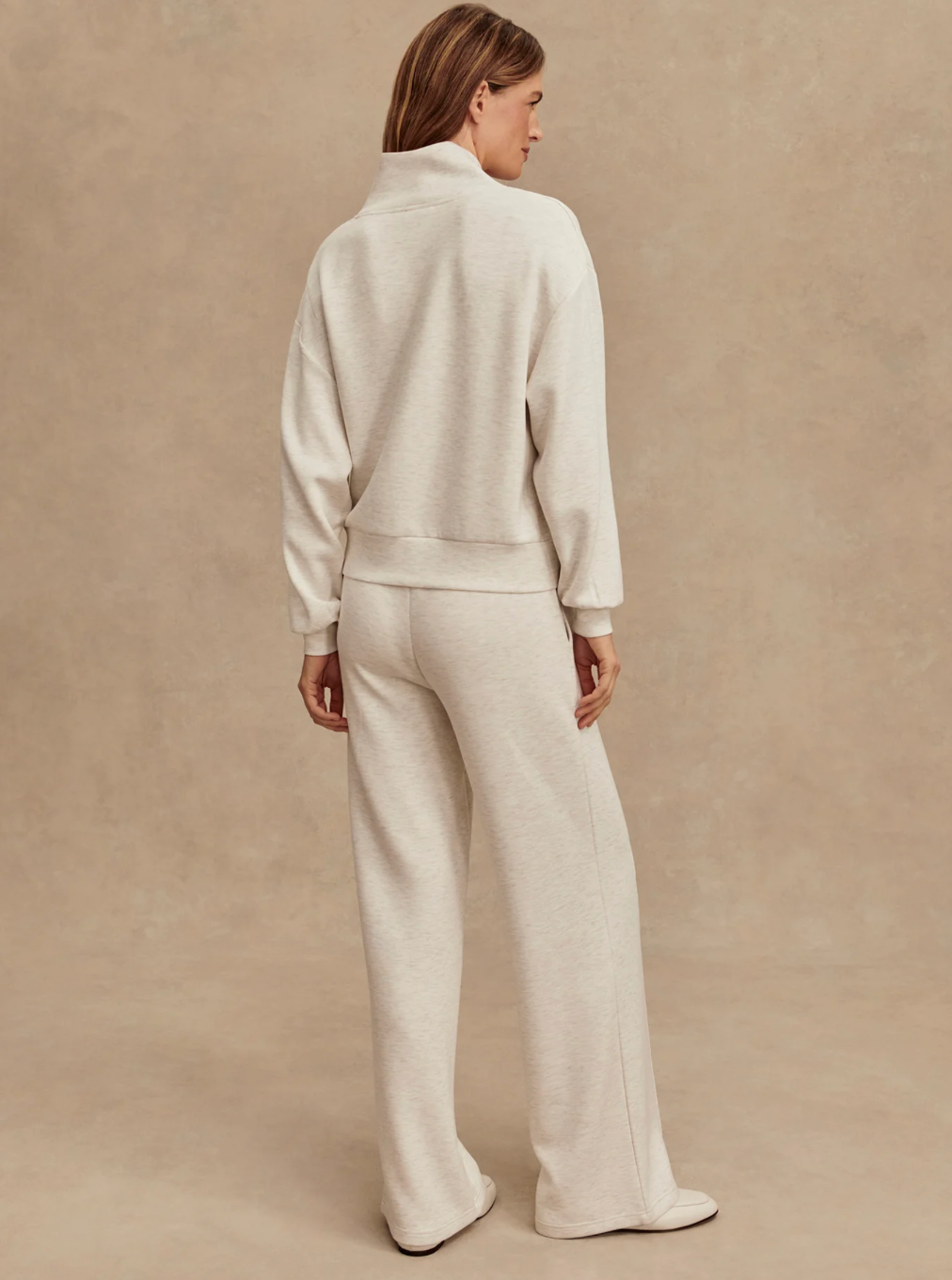 THE WIDE LEG PANT 28" IVORY MARL