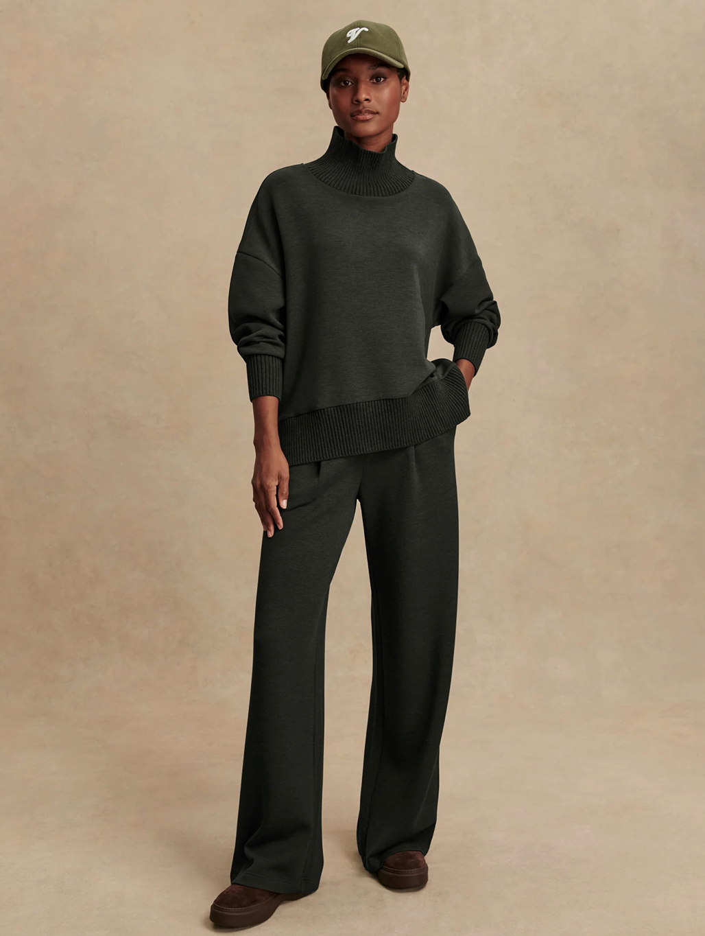 BARKER DOUBLESOFT SWEAT OLIVE MARL